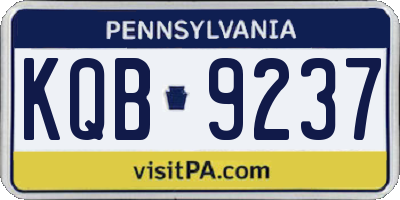 PA license plate KQB9237