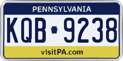 PA license plate KQB9238