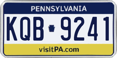 PA license plate KQB9241