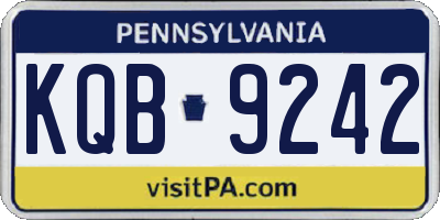 PA license plate KQB9242