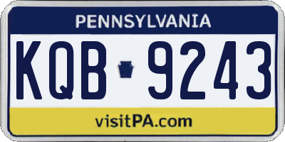 PA license plate KQB9243