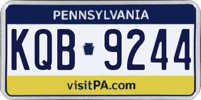 PA license plate KQB9244