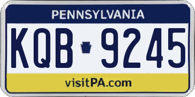 PA license plate KQB9245