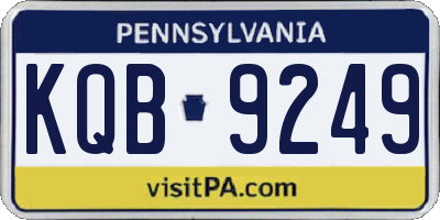 PA license plate KQB9249