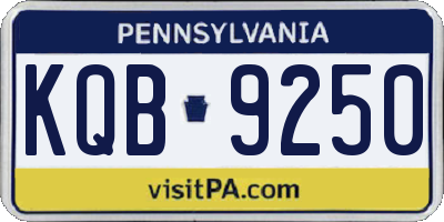 PA license plate KQB9250