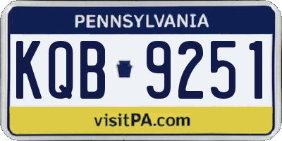 PA license plate KQB9251