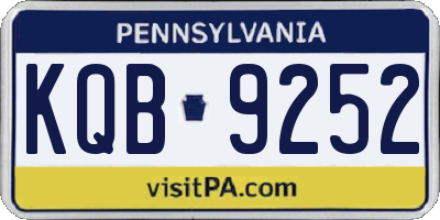 PA license plate KQB9252