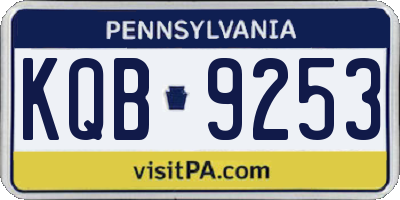PA license plate KQB9253