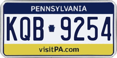 PA license plate KQB9254