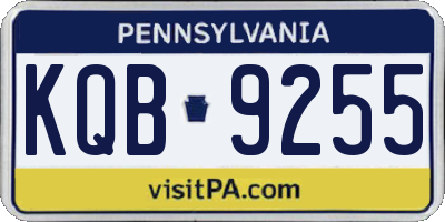PA license plate KQB9255