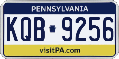 PA license plate KQB9256