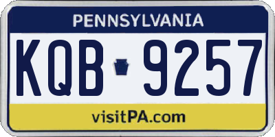PA license plate KQB9257