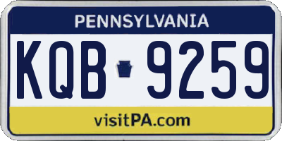 PA license plate KQB9259