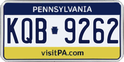 PA license plate KQB9262