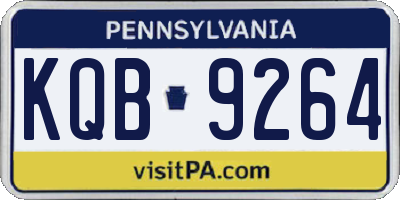 PA license plate KQB9264