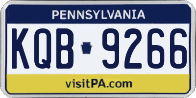 PA license plate KQB9266