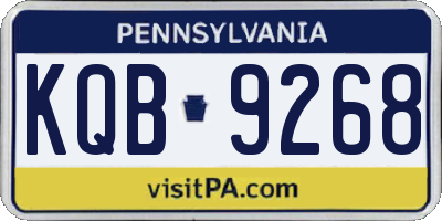 PA license plate KQB9268