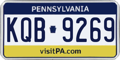 PA license plate KQB9269