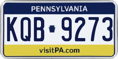 PA license plate KQB9273