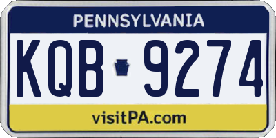 PA license plate KQB9274