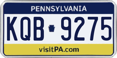 PA license plate KQB9275