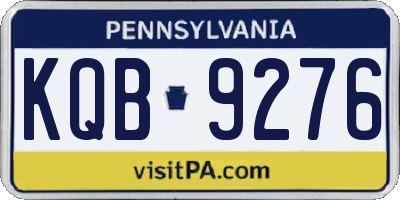 PA license plate KQB9276