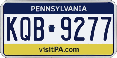 PA license plate KQB9277
