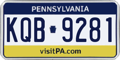PA license plate KQB9281