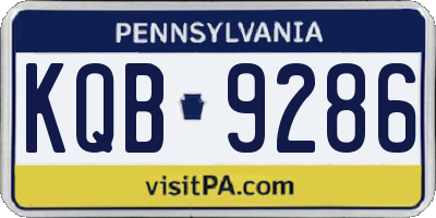 PA license plate KQB9286