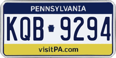 PA license plate KQB9294