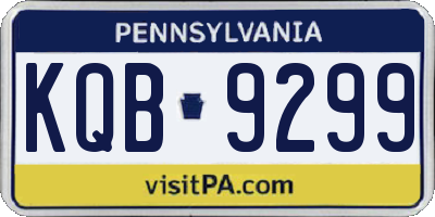 PA license plate KQB9299