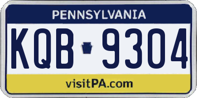 PA license plate KQB9304