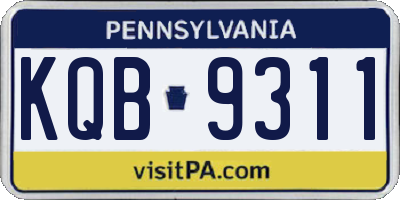 PA license plate KQB9311