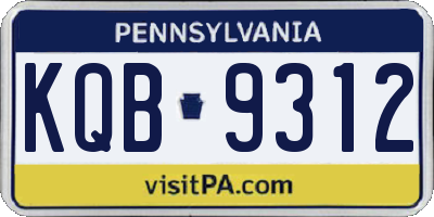PA license plate KQB9312