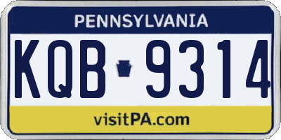 PA license plate KQB9314