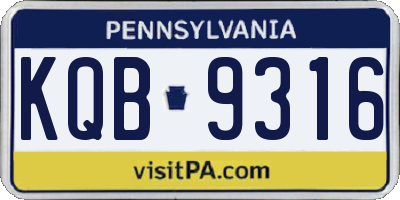 PA license plate KQB9316