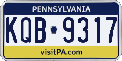 PA license plate KQB9317