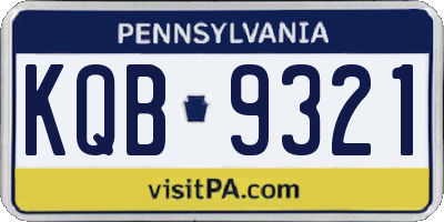 PA license plate KQB9321