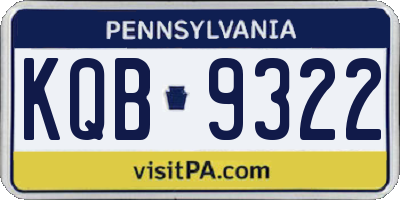 PA license plate KQB9322