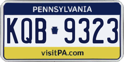 PA license plate KQB9323