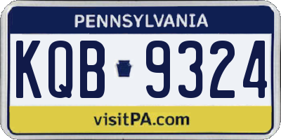 PA license plate KQB9324