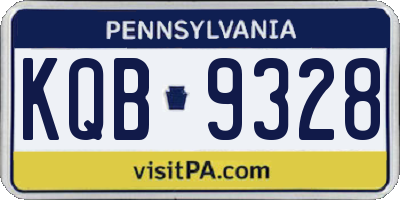 PA license plate KQB9328