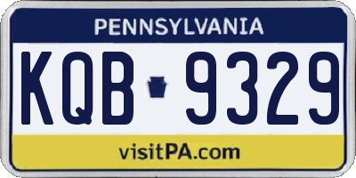 PA license plate KQB9329