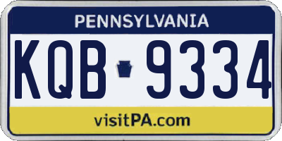PA license plate KQB9334