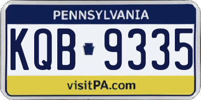 PA license plate KQB9335