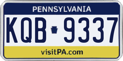 PA license plate KQB9337