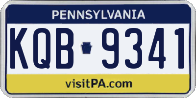 PA license plate KQB9341