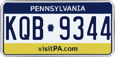 PA license plate KQB9344