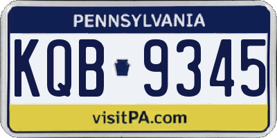PA license plate KQB9345