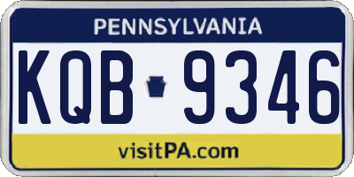 PA license plate KQB9346